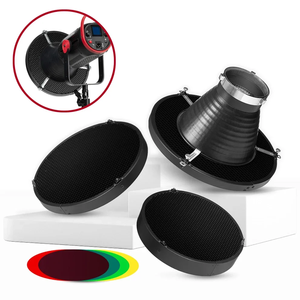 Honeycomb Grid Filter - 28 ซม.30 40 50 60 องศาตารางรังผึ้งตัวกรองสีสําหรับมาตรฐานกว้าง