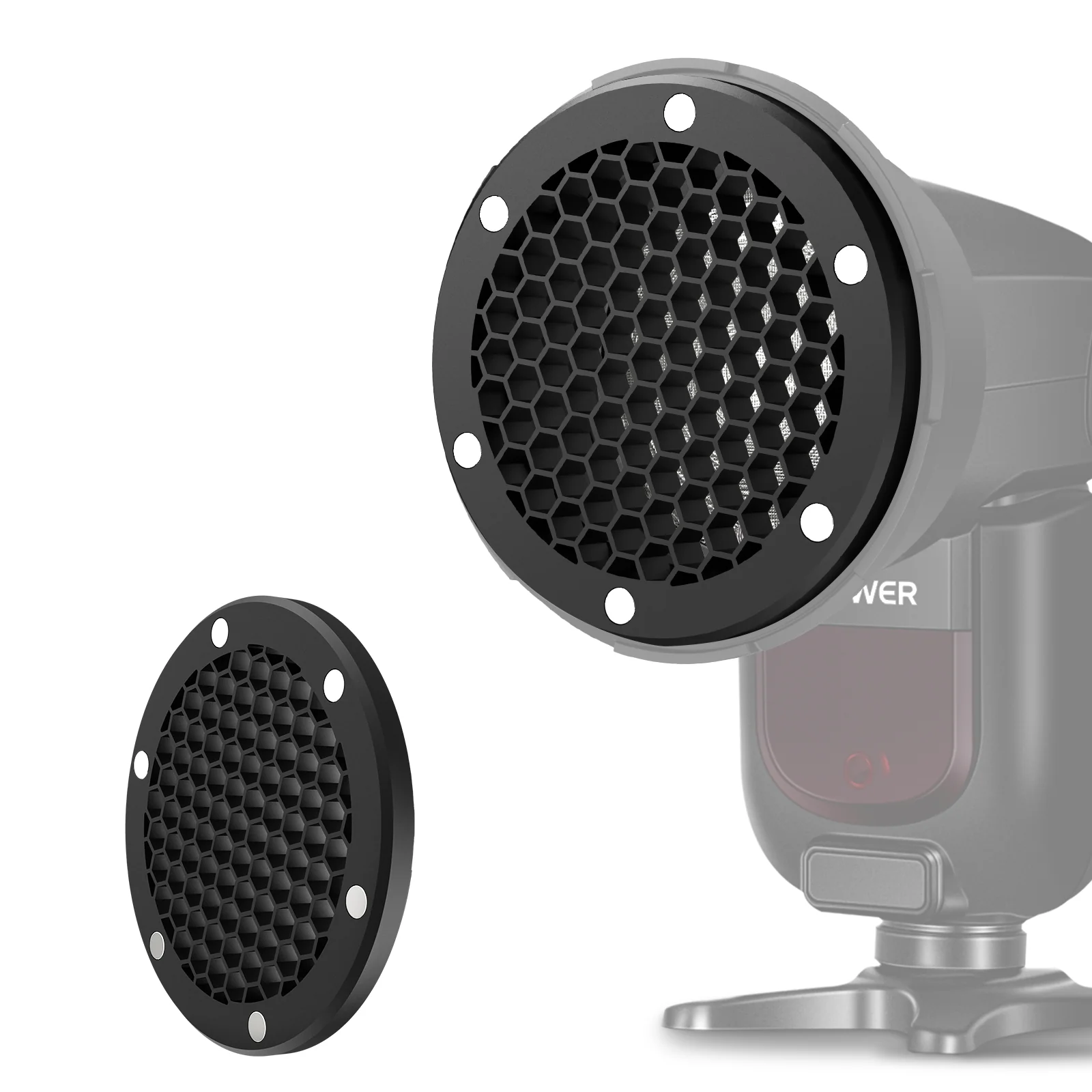 Honeycomb Grid Filter - NEEWER CRS15 แผ่นกรองแสงแบบรังผึ้งพร้อมฐานแม่เหล็ก อุปกรณ์เสริมสำหรับแฟลช ช่วยปรับทิศทางแสงสำหรับแฟลชขนาดเล็กที่ติดตั้งบนกล้อง