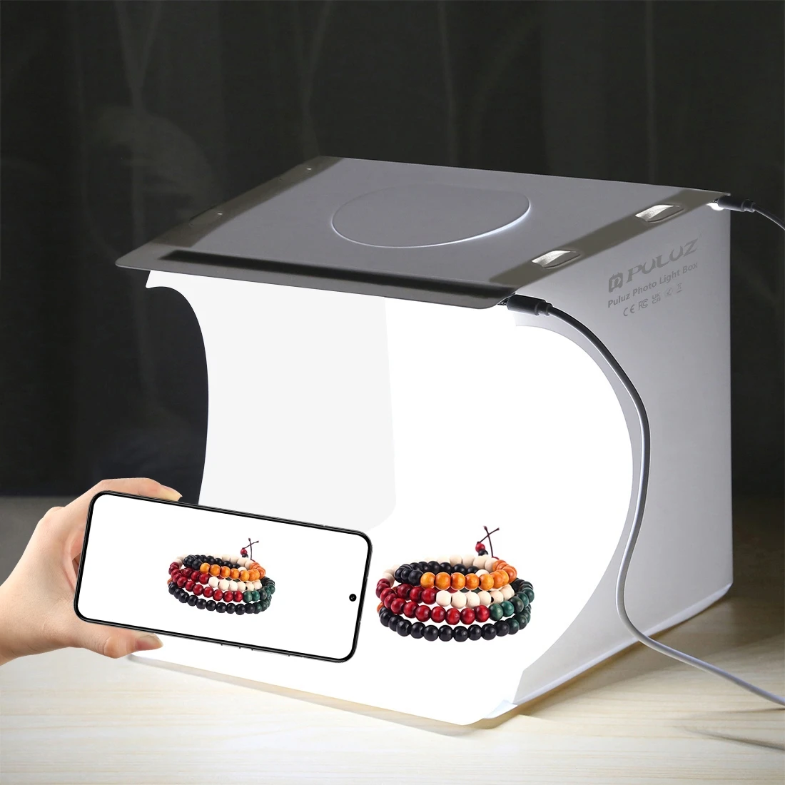 Photography Lighting Tent - PULUZ 20 ซม.Mini 2 LED แผงพับแบบพกพา
