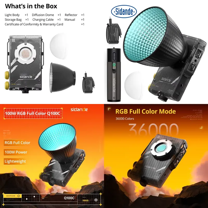 Photography Of Lighting - แบรนด์สำหรับ Sidande Q100C Q100Lite ไฟเติมแสงสำหรับการถ่ายภาพระดับมืออาชีพแบบพกพา กำลังไฟสูง