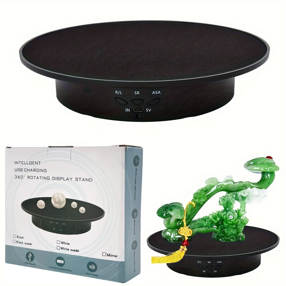Photography Lighting Material - เครื่องเล่นแผ่นเสียงไฟฟ้าหมุนได้20ซม./7.87นิ้วสำหรับถ่ายภาพใช้ไฟ USB 5V แบบใช้มอเตอร์ชั้นวางเสียงรบกวนต่ำหมุนได้360องศา