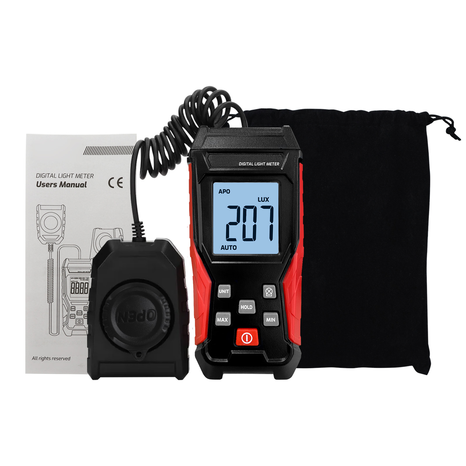 Photography Lighting Test - 200000Lux Digital Light Lux Meter แยกประเภทเครื่องวัดความสว่างฟังก์ชั่นแบ็คไลท์สําหรับโรงงานถ่ายภาพโรงเรียนโรงแรมโรงพยาบาล