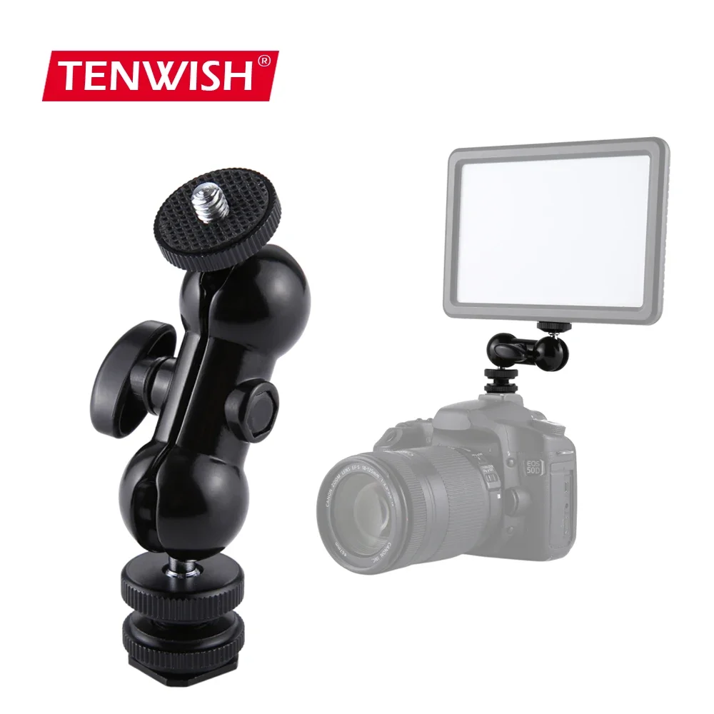 Photography Lighting Rig - อะแดปเตอร์รองเท้าร้อนพร้อมหัวบอลคู่ 1/4 