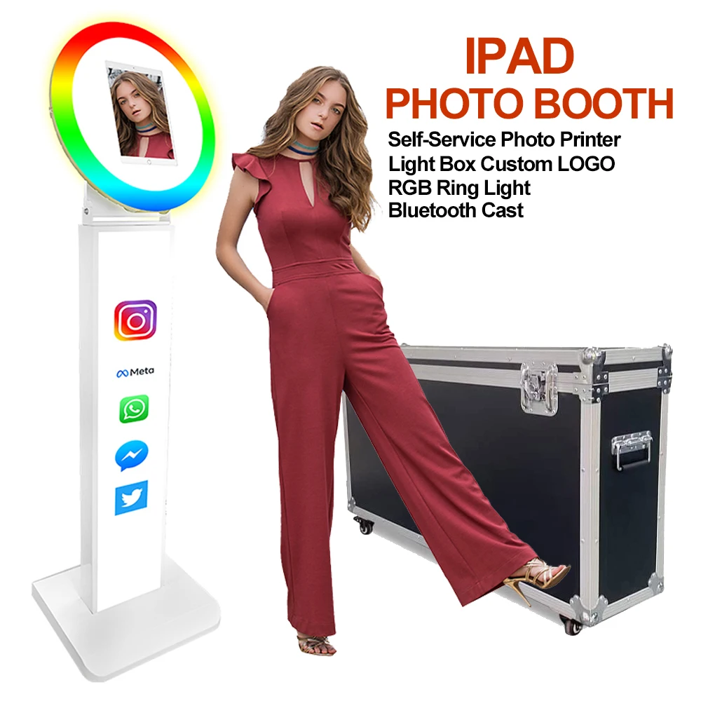 Photography Lighting Kit Rental - บูธถ่ายภาพพกพาสำหรับ iPad 10.2 11 12.9 เครื่องถ่ายภาพเซลฟี่โลหะ