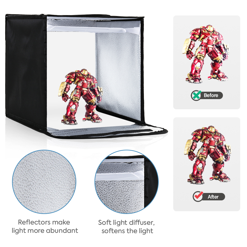 12x12in หรี่แสงได้กล่องสตูดิโอ - Photography Lighting Tent บทวิจารณ์และราคา
