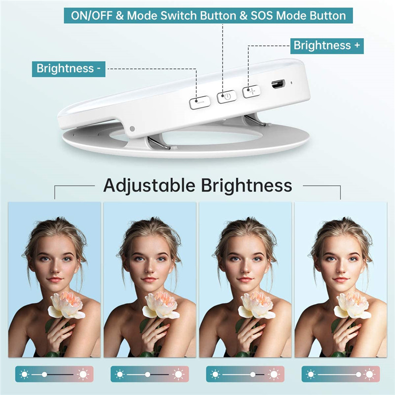 แบบพกพา LED คลิปแหวนแสง 40 LED - Photography Lighting Circle บทวิจารณ์และราคา