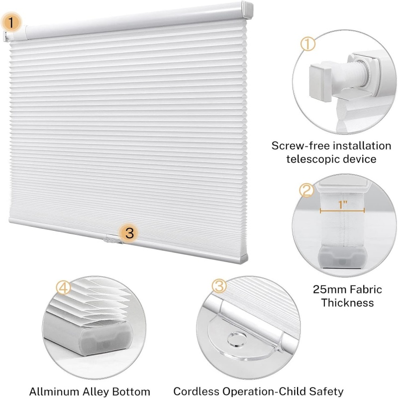 ม่านรังผึ้งแบบไร้สาย ติดตั้งง่ - Honeycomb Grid Filter บทวิจารณ์และราคา