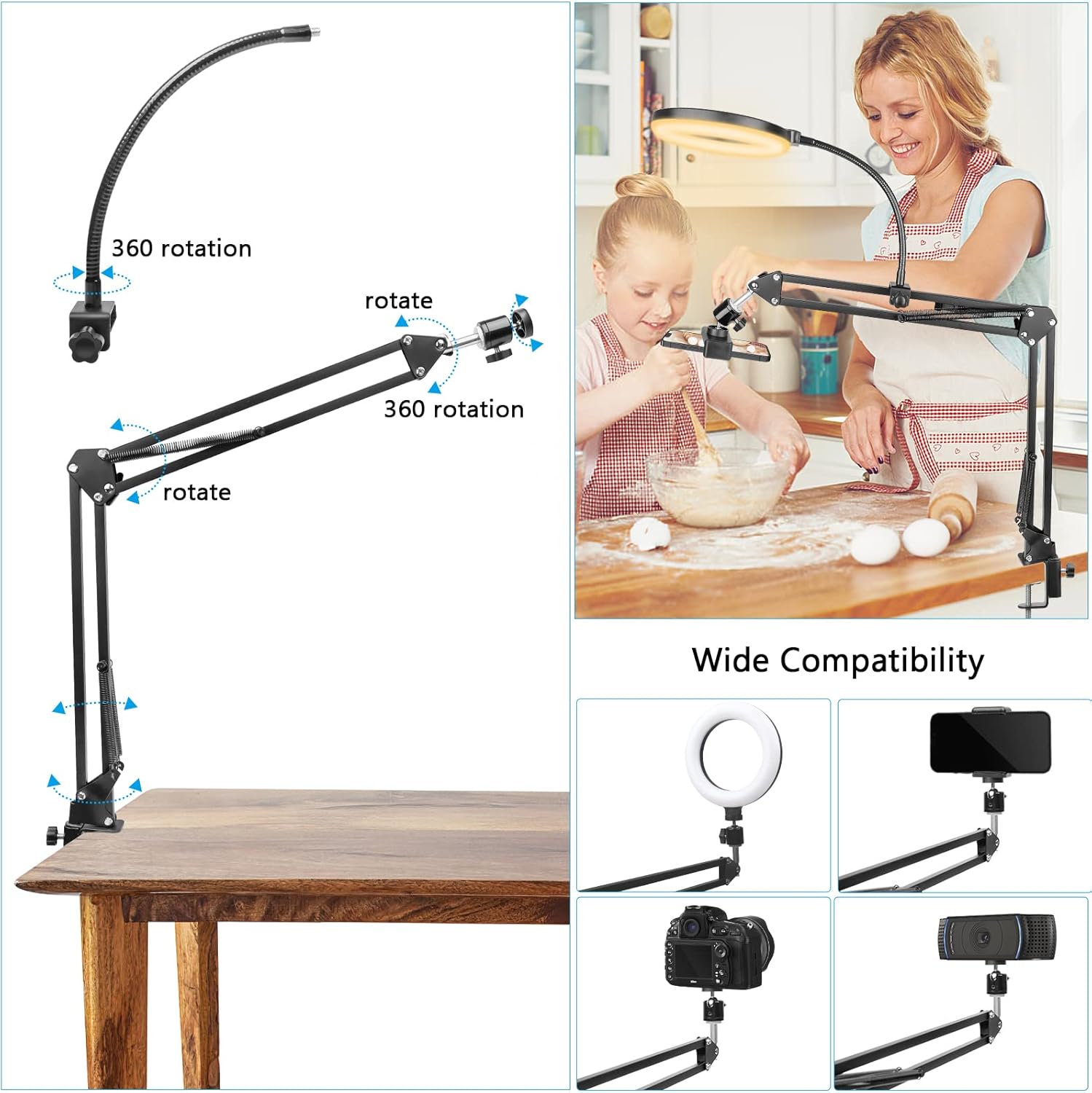 ไฟวงแหวนพร้อมขาตั้งและที่วางโท - Photography Lighting Circle บทวิจารณ์และราคา
