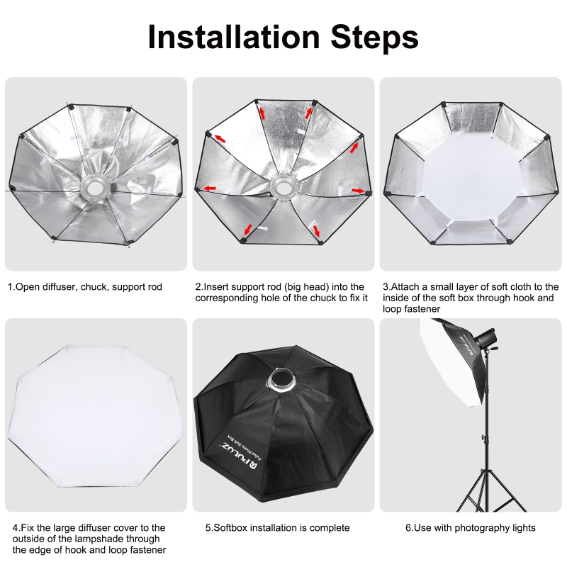 Puluz แผ่นกระจายแสงแปดเหลี่ยม9 - Photography Lighting Flash บทวิจารณ์และราคา