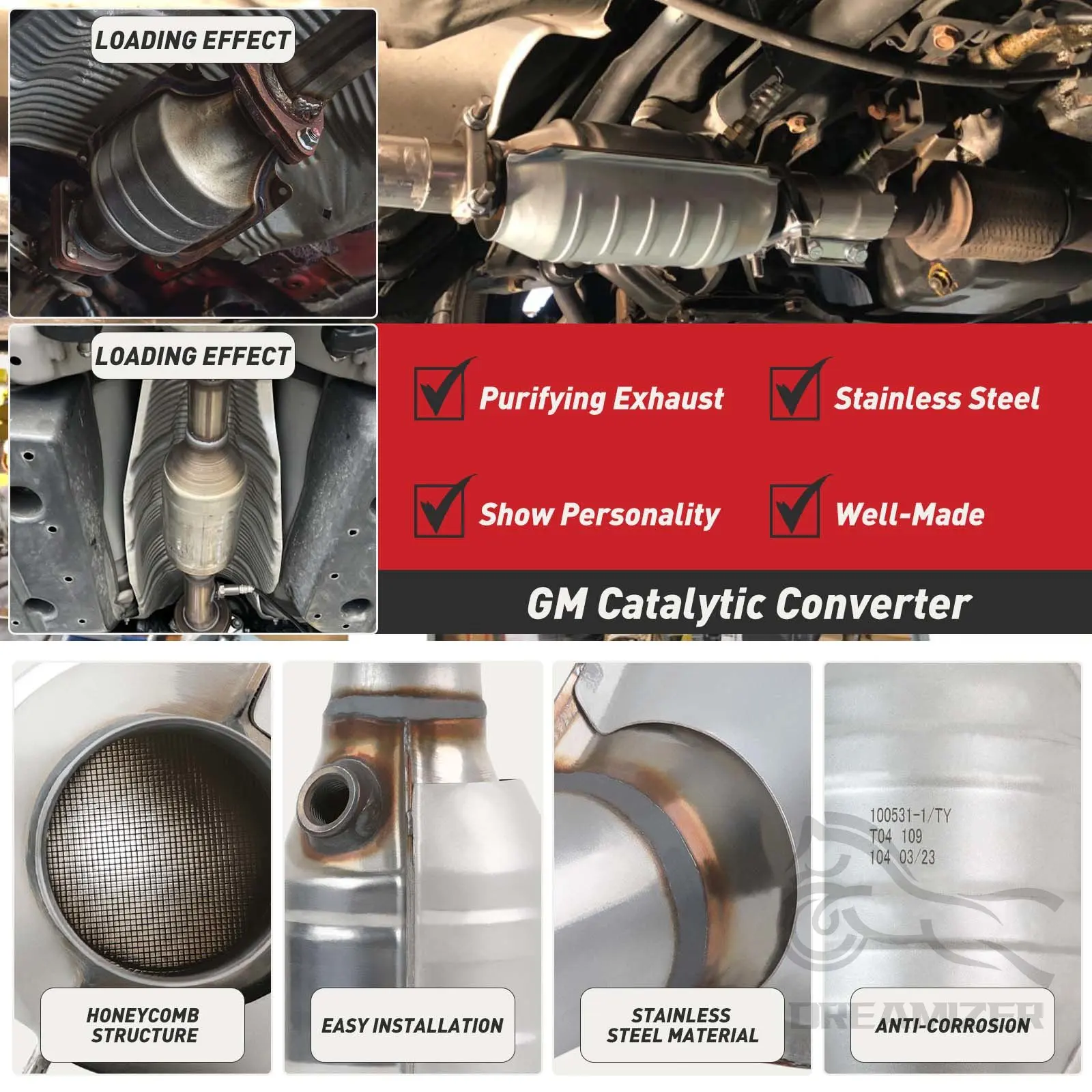 3-Way Catalytic Converter โลหะ - Honeycomb Grid Filter บทวิจารณ์และราคา