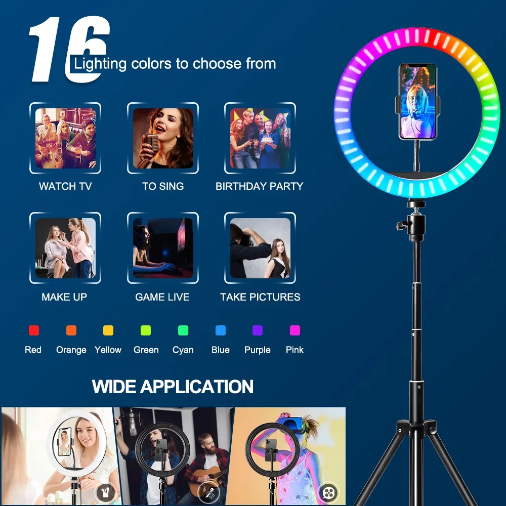 ไฟวงแหวน RGB ขนาด 10 นิ้ว พร้อ - Photography Lighting Circle บทวิจารณ์และราคา